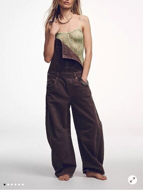 Free People We The Free Good Luck Barrel Overalls